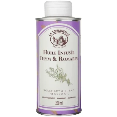 Image de La Tourangelle, Huile infusée au Thym &amp; Romarin Véritable infusion naturelle Savoir faire unique Ingrédients de qualité Idéale pour les marinades, gratins ou tians provençaux 250ml