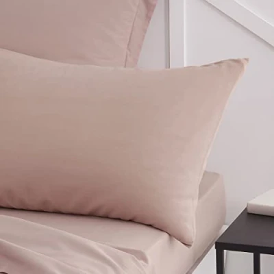 Image de TODAY Essential Lot de 2 Taies d&#039;oreillers 50X70 cm 100% Coton Uni, Rose des Sables
