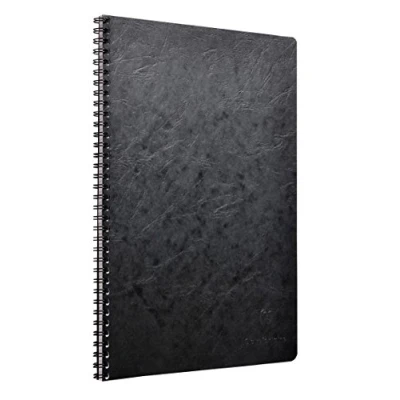 Image de Clairefontaine 781421C Collection Age Bag Un Cahier à Spirale Noir A4 21x29,7 cm 100 Pages Petits Carreaux Papier Blanc 90 g Couverture Carte Lustrée Grain Cuir