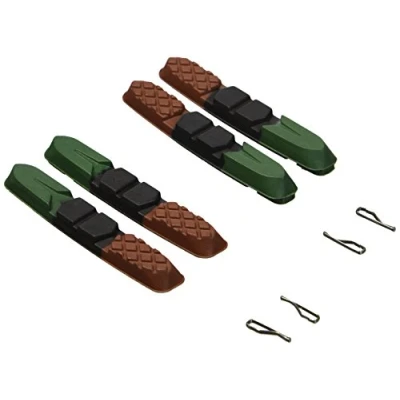Image de XLC Bremsschuhe Ersatzbremsgummi Bs x09 4er Set 72 Mm Pieces de Velo Mixte Adulte, Noir/Vert/Rouge, Taille Unique