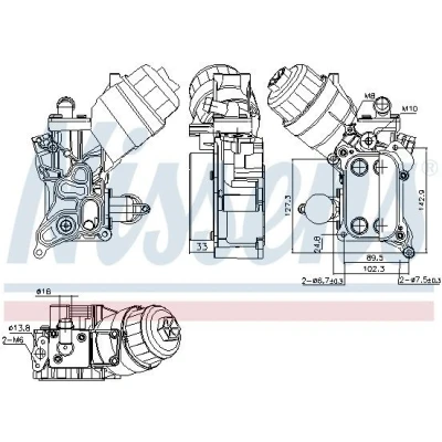 Image de NISSENS 91355 Radiateur d&#039;Huile avec boîtier de filtre à huile OPEL: Corsa D 3/5 portes, Astra J 5 H portes