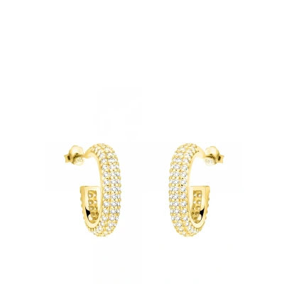 Image de SOFIA MILANI Boucles d&#039;Oreilles pour Femme en Argent 925 Plaqué Or avec Pierre de Zircon Clou d&#039;Oreille Forme E2779