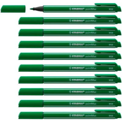 Image de Stylo feutre STABILO pointMax Lot x 10 stylos feutres pointe moyenne Vert