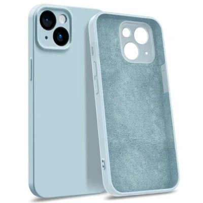 Image de MyGadget Coque pour iPhone 15 Plus [ Quadruple Protection ] Case Rigide avec Doublure Microfibre Cover Bleu Clair