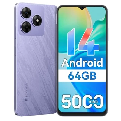 Image de Blackview Wave 8C Smartphone Portable Débloqué Android 14, Octa Core, 64Go+6Go/2To Extensible, Écran 6,56&quot;, Batterie 4700mAh Téléphone 4G Double SIM/Face ID/GPS/OTG/FM/3.5mm 2Ans de Garantie