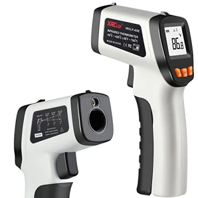 Image de thermomètre infrarouge (pas pour l&#039;homme), pistolet de température laser XRCLIF, la cuisson, four à pizza, moniteur 50℃～420℃ gris