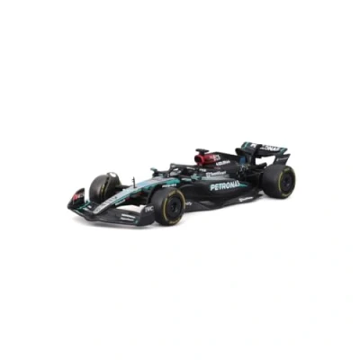 Image de BBURAGO Mercedes AMG Petronas W15 George Russell #63 2024 Modèle réduit réaliste à l&#039;échelle 1:43, piloté par Russell, Licence Officielle, âge recommandé : 3 Ans et Plus