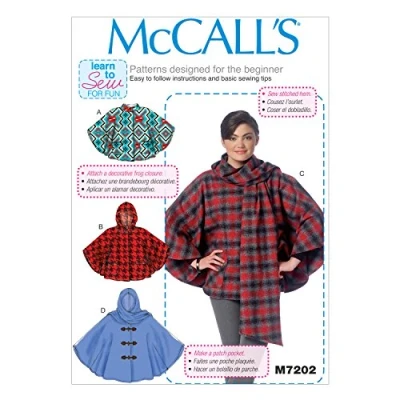 Image de McCall&#039;s Patterns Tailles L 1618/XL 2022/2 x 2426 Femmes Ponchos