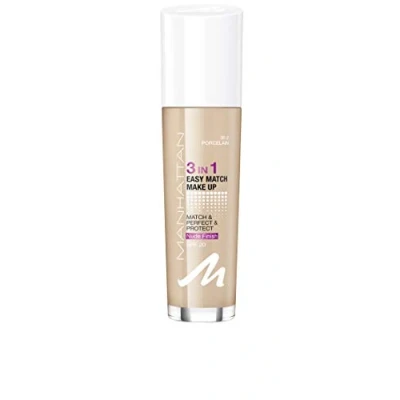 Image de Manhattan Fond de teint 3 en 1 Easy Match sans huile pour un impeccable, couleur 30,2 porcelaine, 30 ml