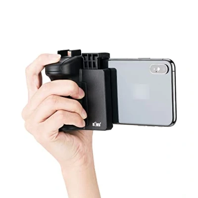 Image de KIWIFOTOS Télécommande sans Fil Handgirp Poignée pour téléphone Intelligent, Clips de Portable avec Filetage Femelle 1/4 &quot; 20 Trépied Compatible
