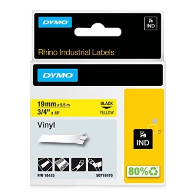 Image de Dymo 18433 (S0718470) (19 mm) Noir sur jaune Ruban