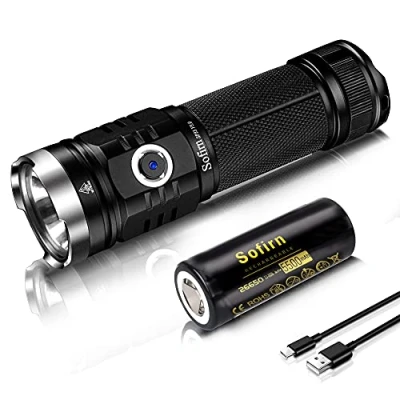 Image de sofirn Lampe de poche Led rechargeable, SP33 V3.0 USB C Torch 3500 Lumen avec 6 modes luminosité XHP50.2 pour le camping, la randonnée, chasse ou pêche
