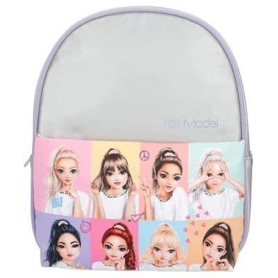Image de Depesche 12594 TOPModel Snap Shots Dos en Violet et Argent avec Motif de Mannequin, Sac Bretelles réglables, Caricature, Lilas