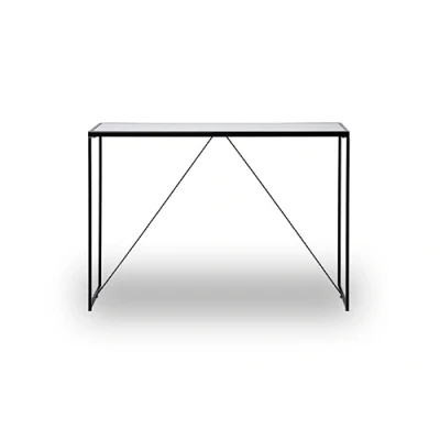 Image de Jahnke Glam Console, Bois d&#039;ingénierie Métal, Noir/marbre Blanc NB, Taille Unique