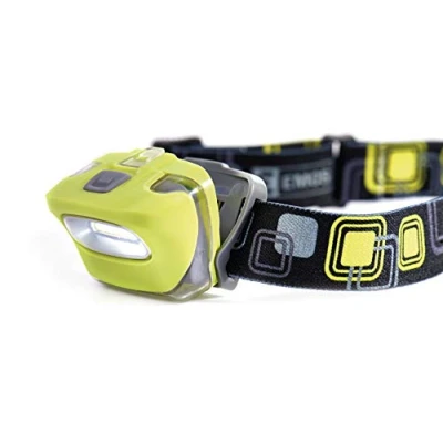 Image de Les emos électronique 1450, lampe frontale 2 W COB LED, pour 3 x AAA, plastique, jaune, 4 5, 9 cm