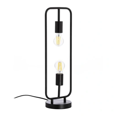 Image de Lucande Lampe à poser Tornike (Moderne) en Noir Métal e. a. pour Salon &amp; Salle manger (à 2 lampes, E27), de designer