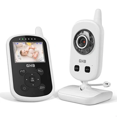 Image de GHB Babyphone Caméra 2,4 inches Bébé Vidéo GHz ECO Capteur de Température Vision Nocturne Communication Bidirectionnelle