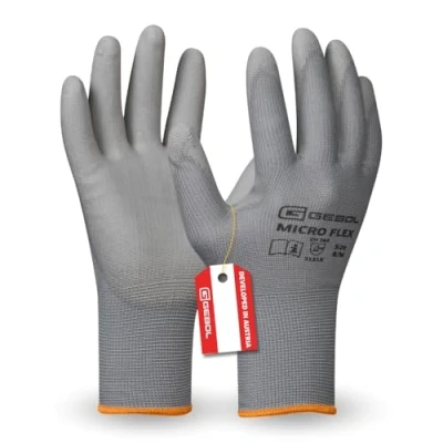 Image de Gebol 1 paire de gants travail pour sensibilisation l Taille XS (Gr 6) Gris Micro Flex