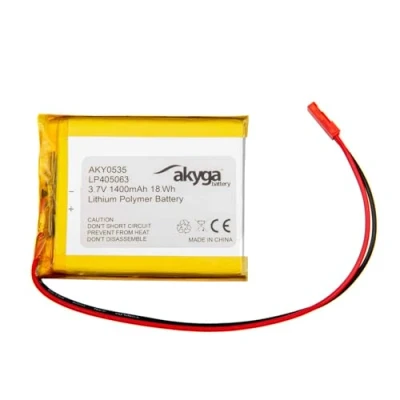 Image de Batterie au Lithium polymère 3,7 V 1400 mAh LP405063 AKYGA AKY0535 Li Po PCM JST 2 Broches Connecteur 2,54 15 cm