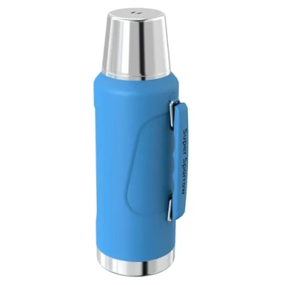 Image de Super Sparrow Gourde Isotherme 2L Bouteille Inox Sans BPA Couvercle étanche qui sert de Tasse Maintient la Température 24/36h (Chaud/Froid)