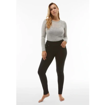 Image de FREDDY Pantalon N.O.W.® Coupe Skinny avec Bande réversible à la Taille en Jersey Denim, Jeans Noir Coutures Le Ton, Extra Large