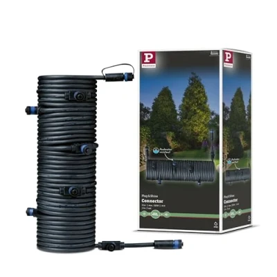 Image de Paulmann 93931 Outdoor Plug&amp;Shine Câble 15m 1 in 7 out, IP68, 2x1,5qmm H07RN F, Noir