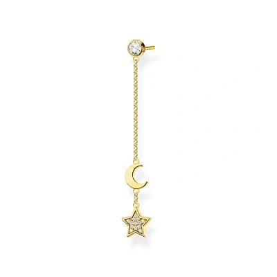 Image de Thomas Sabo H2151 Boucle d&#039;oreille simple en Argent sterling 925 Motif étoile et lune, 4,50 cm, sterling, Non applicable