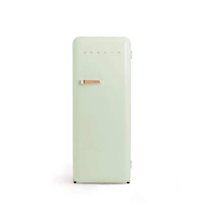 Image de CREATE / RETRO FRIDGE 150 ROSE GOLD/Réfrigérateur Vert avec Poignée Or rose/Pratique et fonctionnel, Matériaux résistants