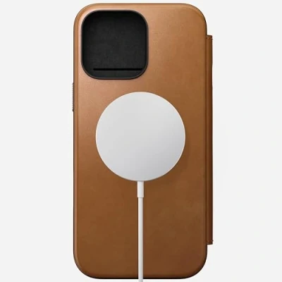 Image de NOMAD Étui portefeuille en Cuir moderne iPhone 16 Pro Max anglais Tan C