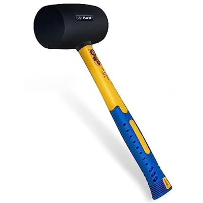 Image de S&amp;R Marteau/Maillet en Caoutchouc noir (45 mm 230 gr.)