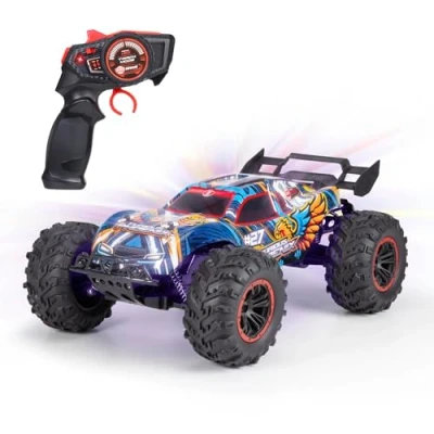 Image de Dickie Toys Voiture RC Furious Phoenix (40 cm) télécommandée à partir de 6 Ans avec Suspension et lumière contrôle Distance pour Enfants, 12 km/h, télécommande 2,4 GHz,