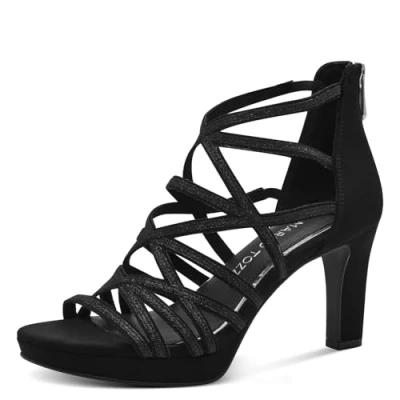 Image de MARCO TOZZI Sandale à talon by Guido Maria Kretschmer 2 28373 42 Femme, Noir Comb, 38 EU