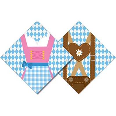Image de Amakando 20 Serviettes à Motif Oktoberfest / 33 x cm/Serviettes en Papier avec Tenue Traditionnelle/Parfait pour &amp; taverne