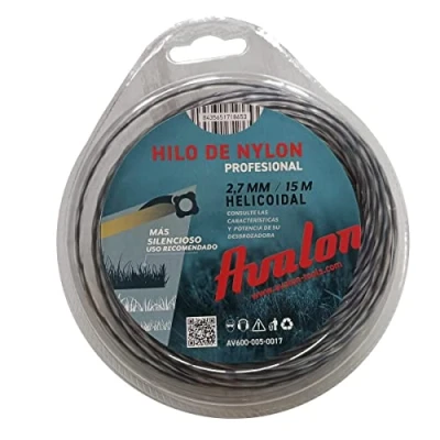 Image de Avalon Fil hélicoïdal en Nylon Universel pour débroussailleuse et Tondeuse (2,7 mm x 15 m)