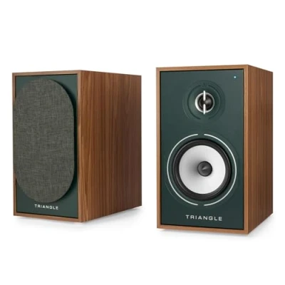 Image de Triangle Enceintes Actives BOREA BR02 Connect Bibliothèque Bluetooth avec Amplificateu 2X 50Wr Audio HD Entrées Phono/Platine TV Arc &amp; USB 176 x 310 274 mm Vert (Paire)