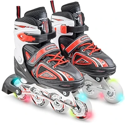 Image de Apollo Super Blades X Pro, S, M, L, Roues LED illuminées Rollers pour Enfants idéals débutants, Patins à roulettes Confortables Inline Filles et garçons