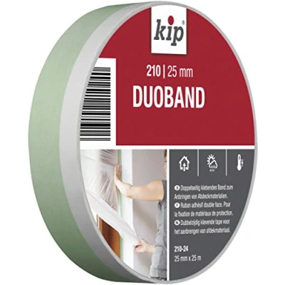 Image de Kip Ruban adhésif double face Duoband 210 24 Bande adhésive pour une pose simple du film de protection Dimensions : 25mm x 25m Couleur vert/blanc