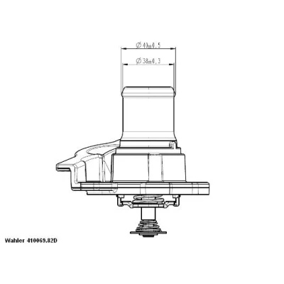 Image de WAHLER 410937.82D Thermostat d&#039;eau 82 avec joint d&#039;étanchéite IVECO: DAILY V Van / Break, 6 , Pritsche/Fahrgestell, FIAT: Ducato III