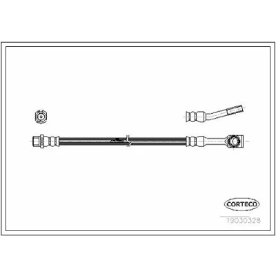 Image de CORTECO 19030328 Flexible De Frein Essieu avant 298 OPEL: Corsa C 3/5 portes, Combo Van / Break