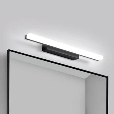 Image de Yafido Lampe pour Miroir LED Noir Applique Salle de Bain 9W Blanc Froid 6000K Luminaire Moderne Eclairage 800LM 40CM Non dimmable