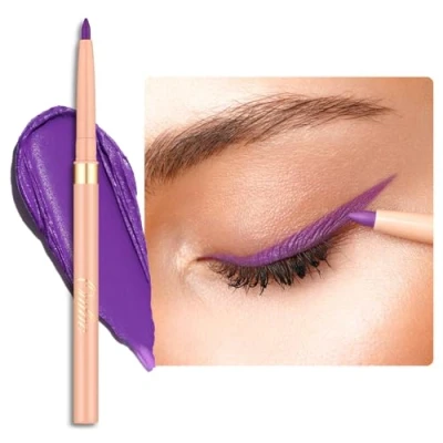 Image de OULAC Crayon Yeux Waterproof, Eye Liner Pourpre Mat avec Couleur Intense, Eyeliner Anti salissures Texture Lisse et Crémeuse, Tenue 12h+, Vegan (08) Well dressed