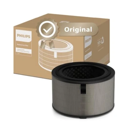 Image de Filtre de Remplacement Philips Original pour Purificateur d&#039;Air et Humidificateur 2 en 1 Série 3400 AC3420 AC3421, HEPA NanoProtect + Charbon Actif, Durée Vie 12 Mois, Noir/Blanc (FY3400/30)