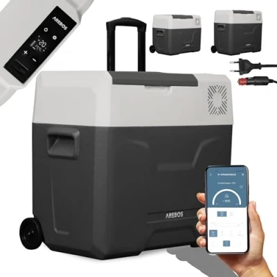 Image de Arebos Glacière à compresseur avec roulettes 47 litres électrique Commande APP pour Refroidir, congeler et Maintenir au Chaud Réfrigérateur jusqu&#039;à 20 C Voiture