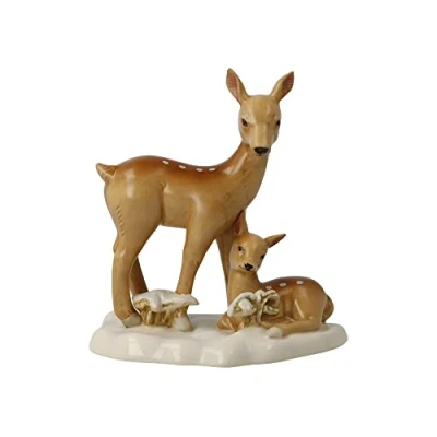 Image de Goebel Figurine cerf dans la Neige forêt d&#039;hiver en grès, Hauteur 14 cm, 66 704 47 1