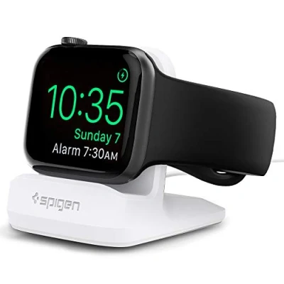Image de Spigen S350 Support de Charge Compatible avec Apple Watch Ultra 2/Ultra, Series 10/9/8/SE2/7/6/SE/5/4/3/2/1 (49/46/45/44/42/41/40/38mm) Base Stable antidérapante Blanc
