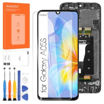 Image de Écran pour Samsung Galaxy A05S LCD, Ecran LCD Numériseur A057 Tactile Assemblage SM A057F A057M A057G (Noir avec Cadre)