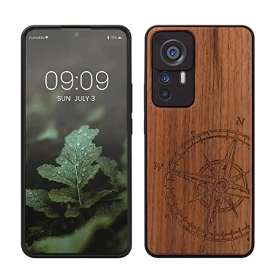 Image de kwmobile Housse Compatible avec Xiaomi 12T / Pro Coque Étui de Protection Rigide Antichoc Cadre en TPU Brun foncé
