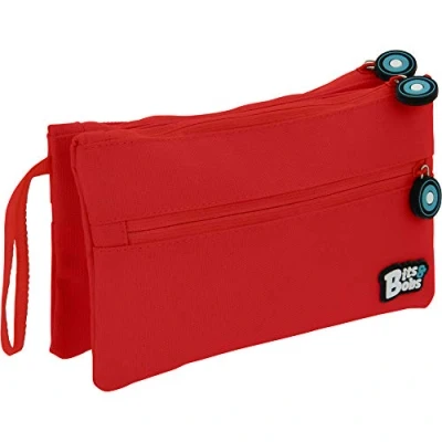 Image de Grafoplás 37545351. Trousse scolaire plate double, couleur rouge, 21 x 12 cm, Bits &amp; Bobs