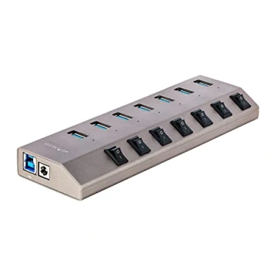 Image de StarTech.com Hub USB C avec Auto Alimenté à 7 Ports Type vers A pour PC de Bureau/Portable 3.0 5Gbps Alimentation Splitter BC 1.2
