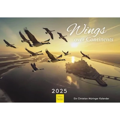 Image de Edition Seidel Calendrier mural 2025 de qualité supérieure Format A3 Paysage Continents oiseaux canards Cigognes et migrateurs Christian Müringer